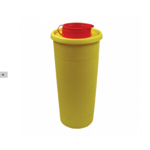 Kanülen Entsorgungsbox/ Abwurfbehälter, gelb mit rotem Deckel, 1,0 Liter