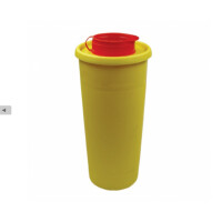 Kanülen Entsorgungsbox/ Abwurfbehälter, gelb mit rotem Deckel, 1,0 Liter