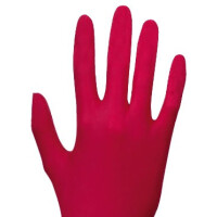 UNIGLOVES RED PEARL Nitril Handschuhe, puderfrei, unsteril, latexfrei. Spendebox 100 St. Größe S