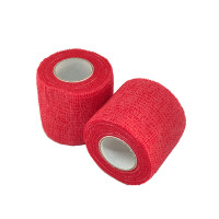 Cohesive Bandage/ Kohäsiv Verband, Red.. 5 cm x 450 cm. VE = 1 Rolle