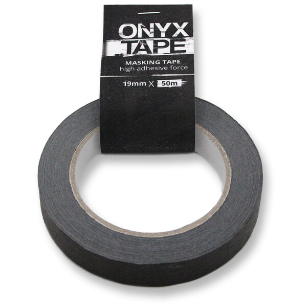 ONYX  BLACK MASKING TAPE Paper Tape/ Heftpflaster/ Fixierpflaster, 19 mm x 50 m